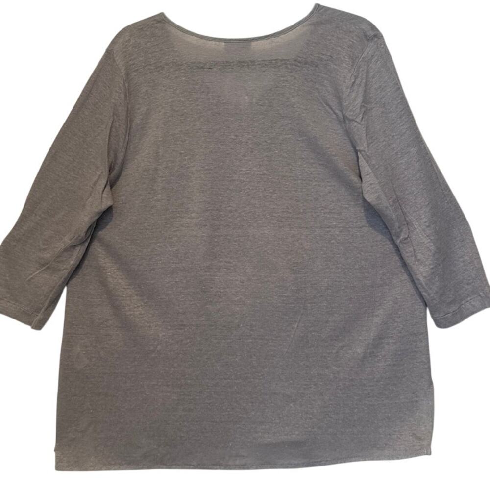 J. Jill Love Linen V Neck Micro-Pleat Tunic Lagonlook Oversize Top Women Gray - Picture 5 of 8